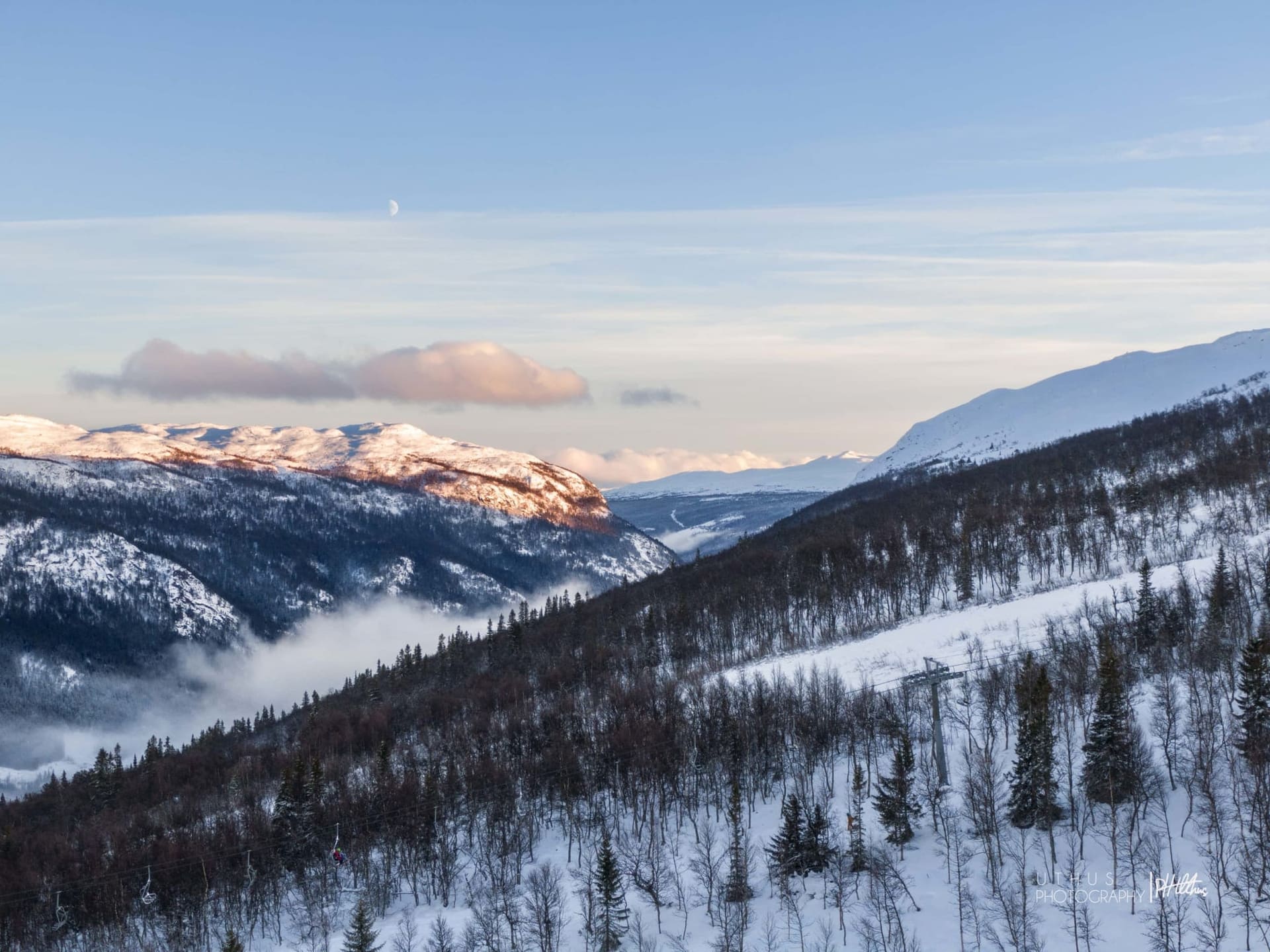 Vinterlandskap i øvre del av Numedal